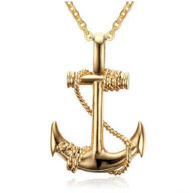 Movie Related Men Stainless Steel Anchor Pendant The Caribbean Pirate Ships Anchor Sautoir Necklace Movie Figures Fashion Accessories