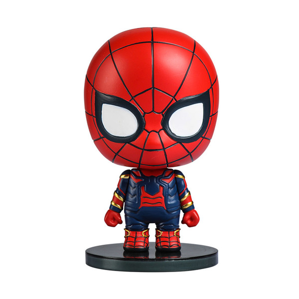 The Avengers Alliance 2.5 inches doll Marvel heroes handle small doll model ornaments Metallic paint texture Collection