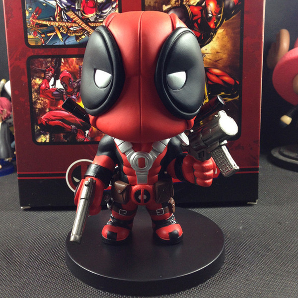 2016 new arrive Kids toys 13cm Q version X-Men Deadpool PVC Figures anime doll toy for children with original box Kids Gifts LA209-2