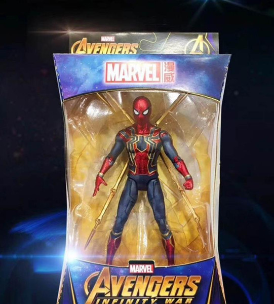 The original avengers 3 infinity war steel spiderman toys are available in a mannequin box a good quality