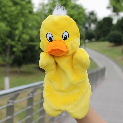 New Fashion Kids Lovely Animal Plush Hand Puppets Childhood Soft Toy Duck Shape Story Pretend Playing Dolls Gift For Children