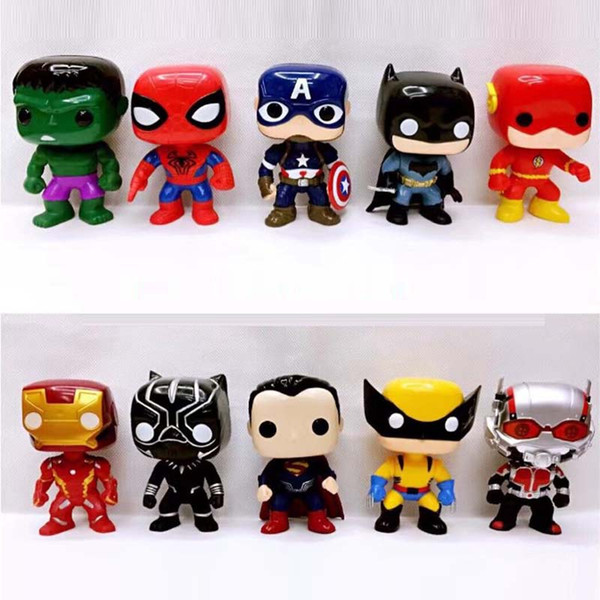 300PCS Avengers Super Hero Characters Model 10 Styles Vinyl Action Figures anime figure Collectible toys for children Description