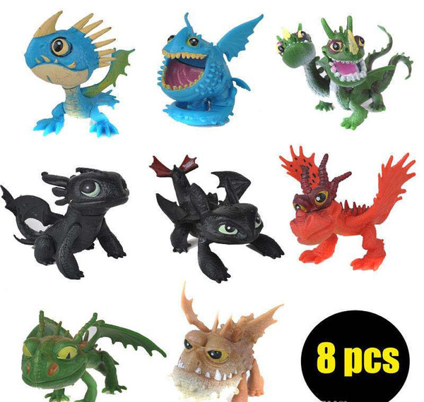 8pcs/set New How To Train Your Dragon 3 PVC Figure Toys Hiccup Toothless Skull Gronckle Deadly Nadder Night Fury Dragon Figures