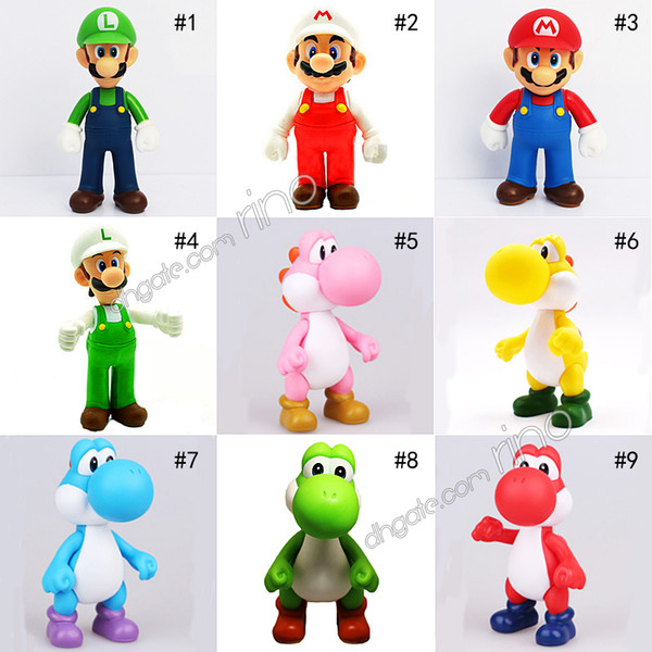 Super Mario Bros action figures 9 Styles New Cartoon Game Mario Luigi Yoshi Characters Model figurines for kids toys