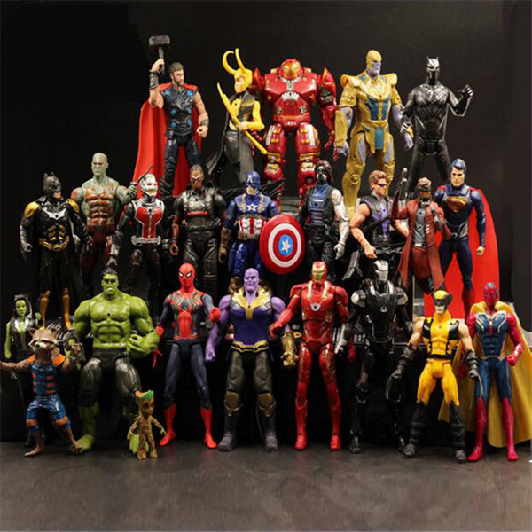 24pcs/lot The Avengers hand and foot movable illuminating doll model toy infinite war ornaments doll