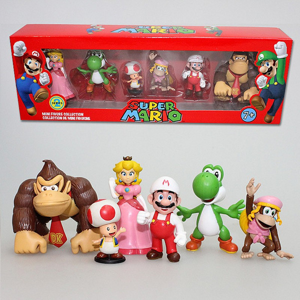 Super Mario Bros DONKEY KONG Bowser Luigi Koopa Yoshi Mario Car Toad Peach Princess Odyssey PVC Action Figure Model Dolls Toys