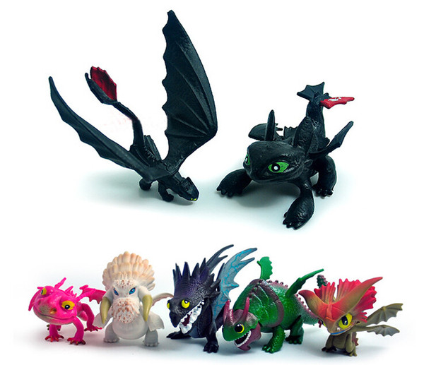 7pcs/set How To Train Your Dragon figure Toys Hiccup Toothless Night Fury Dragon Figures kids collection gift home deocr FFA1700