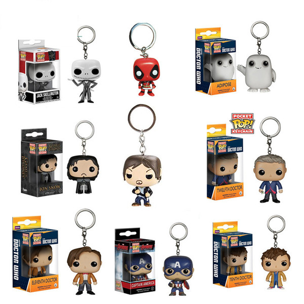 HOT selling Funko POP Deadpool Rights Game Line Keychain Handbag Doll Avengers Spiderman Small Gift toy Keychain