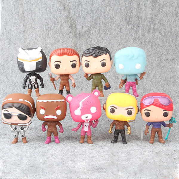 9 Style Fortnita Funko POP Plastic Doll kids toys 10cm Cartoon game llama Pink Bear action figures Toy christmas gifts