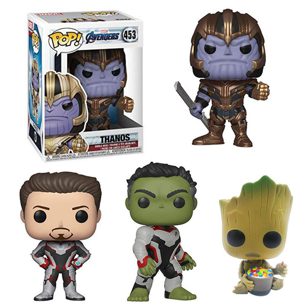 4 Style Funko pop Avengers: Endgame Figure Doll PVC toys Avengers 4 Cartoon Thanos Iron man Hulk Groot action figures kids toys