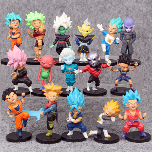 16 pcs/set 7.5cm Dragon Ball Z Action Figure funko pop WCF The Historical Characters Dragon Ball Toy action Figures for kids toys