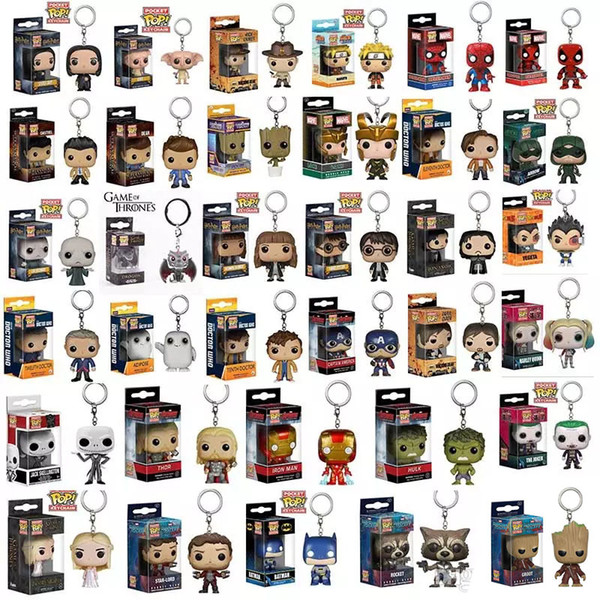 Funko POP Marvel Super Hero Harley Quinn Deadpool Harry Potter Goku Spiderman Joker Game of Thrones Figurines Toy Keychain action figures