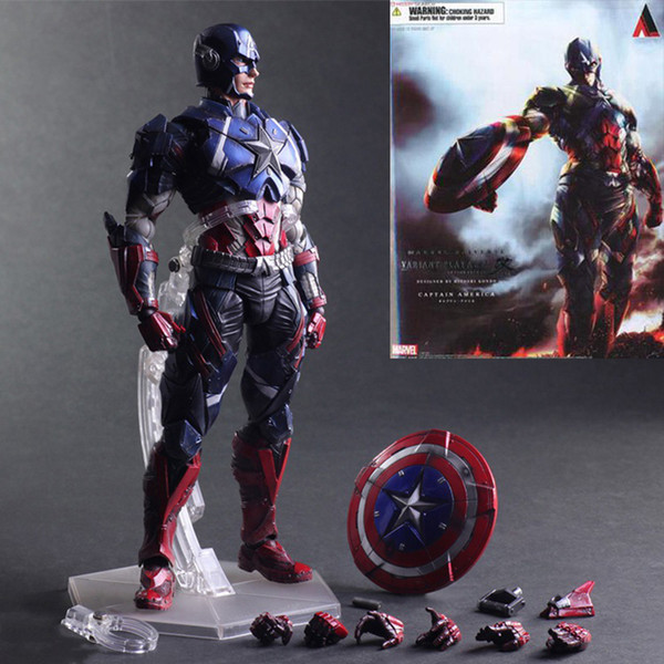 Movie Figure 28 CM The Avengers Captain America 1/6 Joint movable PVC Action Figure Model Collectible Toy doll lol kids toys