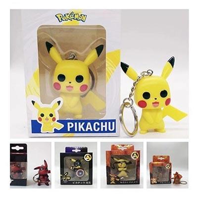 Pikachu key chain bell couple Keychain Car Key Holder Acrylic Bell Anime Key Chain Bag Pendant Bts Pikachu Figures Accessories kids toys