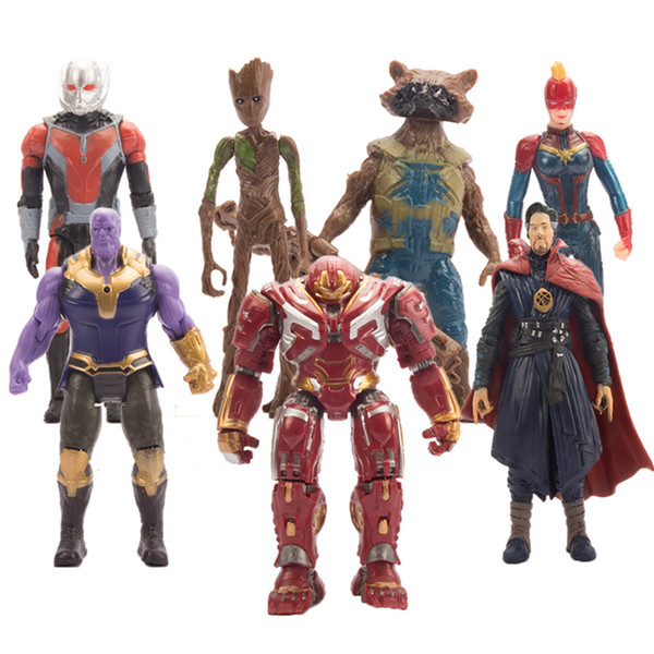 7piece Marvel avengers 4 model toys Thanos captain America Dr. Strange ant-man marvel has hand-made action figures kids toys