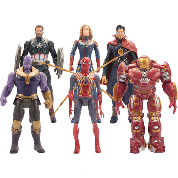 Captain America marvel model toys avengers action figures 16-18cm Thanos Doctor Strange Hulk spider man christmas gifts kids toys