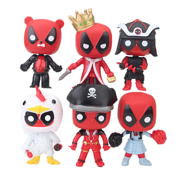 6 Style Deadpool 2 Plastic Doll toys 2018 New kids toys 10cm funko pop avenger Cartoon pirate king Duck bear Action Figures Toy