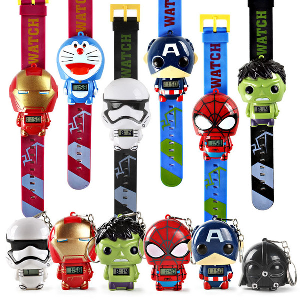 Super Hero Watch Caprain America Iron-man Hulk Spider-man Marveling Avengers Action Figures Bricks Toys Compatible with kids toys