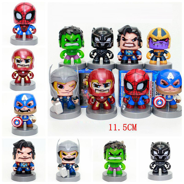 Marvel avengers iron man captain America spider-man hulk black panther slasher action figures Alliance 8 cool-headed face-turning kids toys