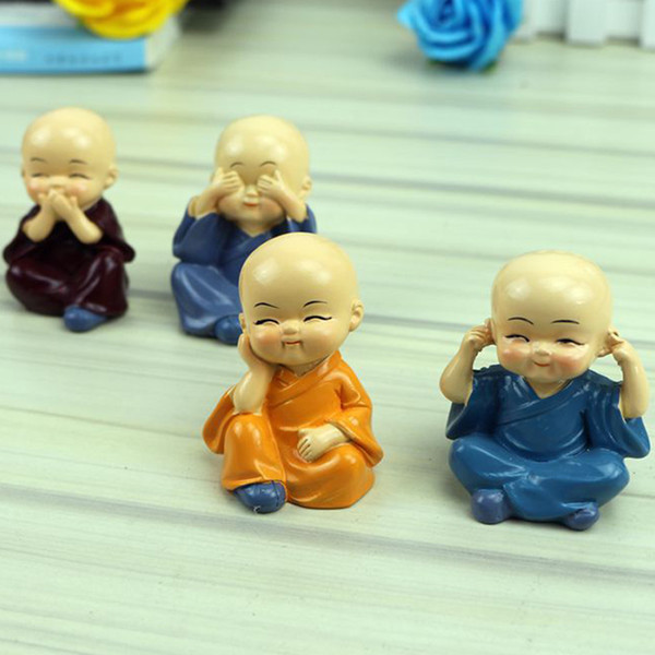 Miniature Monks figurine Bonsai Decor Mini Fairy Garden cartoon character action figures statue Model anima Resin ornaments 4-5cm kids toys