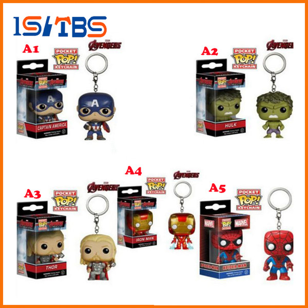 Hot Sale Marvel avengers America's captain green giant thor deadpool spider-man key chain DHL 