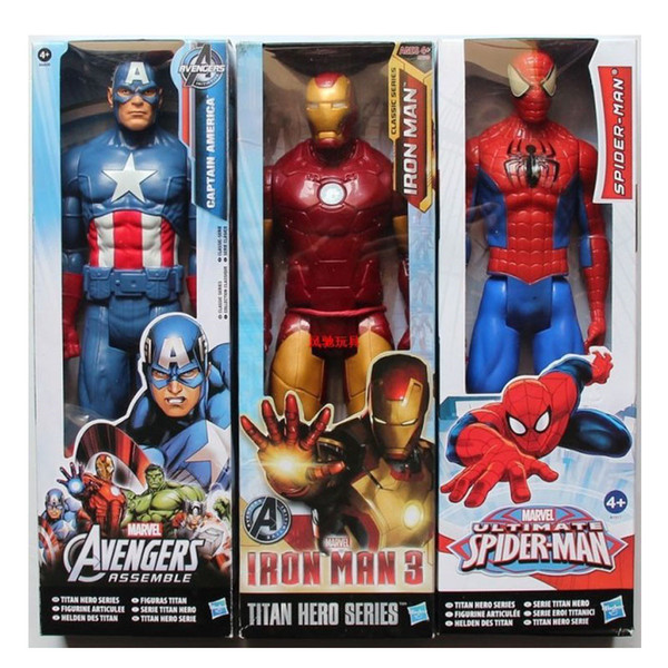 The Avengers PVC Action Figures Marvel Heros 30cm Iron Man Spiderman Captain America Ultron Wolverine Figure Toys OTH025