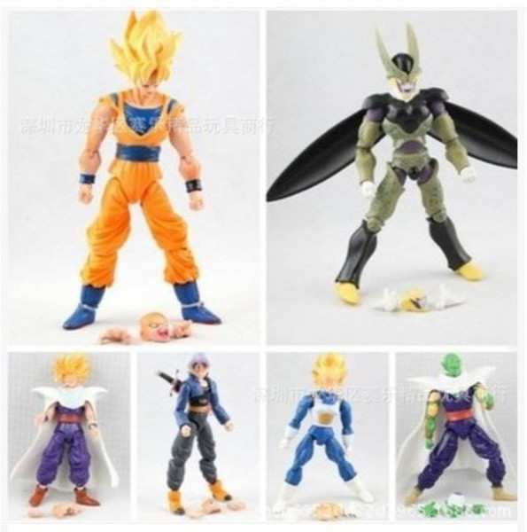 New 6Pcs /Lot 15Cm Dragon Ball Dbz Anime Goku Vegeta Piccolo Gohan Super Saiyan Joint Movable Dragon Ball Z Action Figures Toy