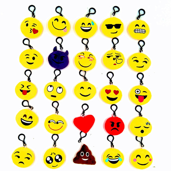 QQ Emoji Plush Pendant Key Chain Fashion Emoji Smile Emothion Yellow Cute Expression Plush Dolls Cartoon Plush Pendant Car Chain