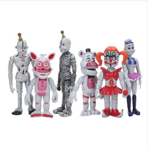 6pcs/set FNAF Figure Five Nights At Freddy's Sister Location Funtime Foxy Freddy bear Ballora Ennard Springtrap Action Figure