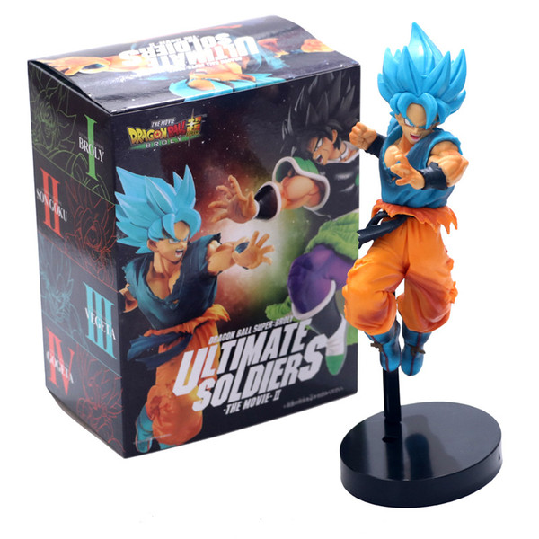 21cm Anime Dragon Ball Blue Hair Goku Vegeta PVC Action Figure Collectible Model Toys For Children Gift