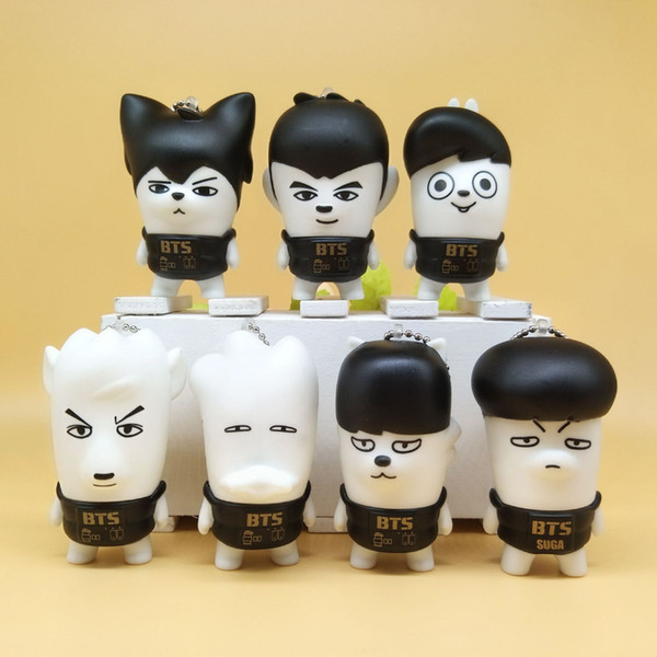 Hot sale 7pcs/Lot 7cm BTS BT21 Bangtan Boys PVC Action Figures For Child Best Gifts