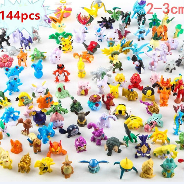 144 Pcs/lot 2-3 CM children Pikachu Action Figure Toys Japanese Cartoon Anime Mini Collections Birthday Gifts Cartoon doll toy