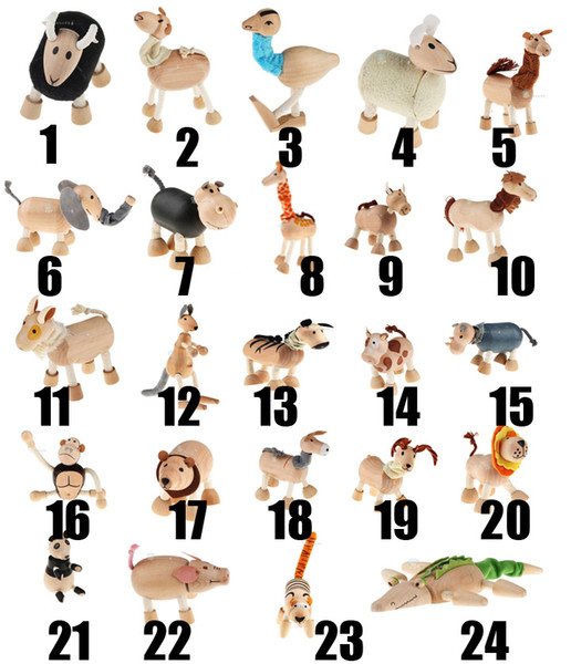 Free New arrival 24models mixed Anamalz wooden action animal toy,farm Animal model dollls wholesale