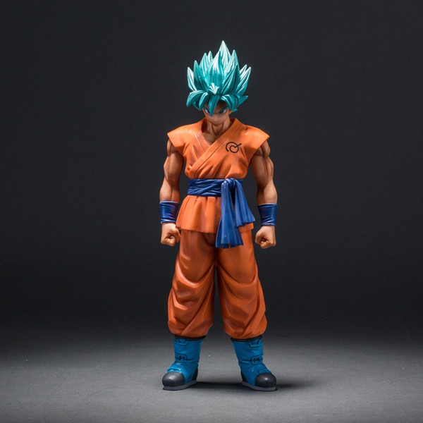 Dragon Ball Z Super Saiyan God Son Goku Action Figure Blue Hair Goku 26CM Dragon Ball PVC Collection Model Toy Doll