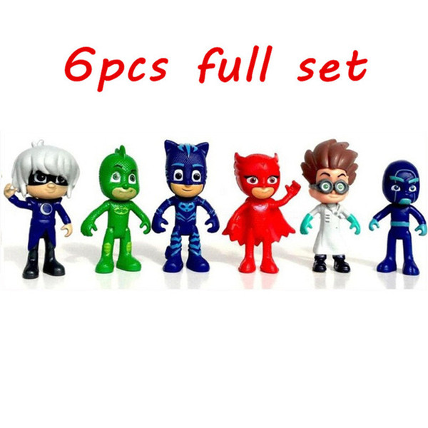 pjmasks figure 6pcs/set 8-9cm Pj Masks Characters Catboy Owlette Gekko Cloak Action Figure Toys Boy Birthday Gift Plastic Dolls