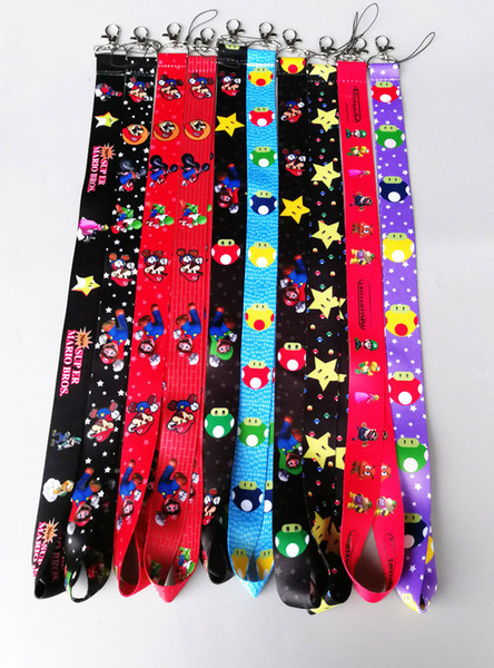 High Quality 45cm Super Mario Bros Mario and Luigi Lanyard For Phone Keys ID Card Wholesale