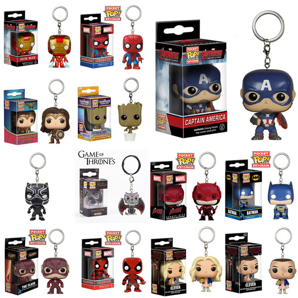 funko pop toys 14 Designs 5cm marvel avenger Funko Pop action figures PVC key chains Doll with retail box Kids toys gifts SS29