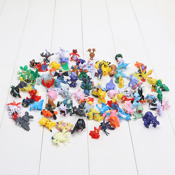 144pcs Figures Toys 2-3cm Charizard Eevee Bulbasaur Suicune PVC Mini Model Toys For Children