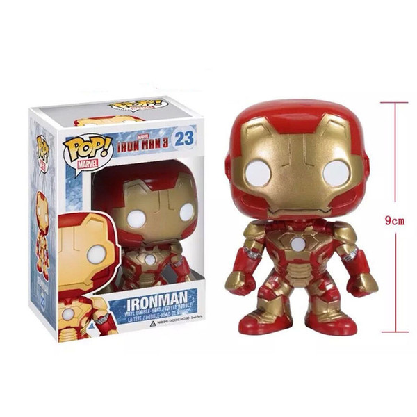 Funko POP Action Toy Figures toys for children Q version of the tyrants Iron Man Hulk Kaws Toys Iron Man War Machine Shaking Head Doll Hand