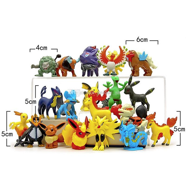 Wholesale Pikachu Action Figures 100Pcs Different Styles Mini Pikachu PVC Action Figure Toy Pocket Monster Models 4-6cm gifts DHL Free