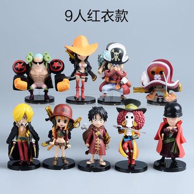 Anime One Piece Mini Action Figures The Straw Hats Luffy/Roronoa/Zoro/Sanji/Chopper Figure Toys 9PCS