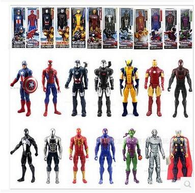 PVC Action Figures 12 Inch The Avengers Spiderman Iron Man Thor Action Figures Super Heroes Figure Toys Children's Gift