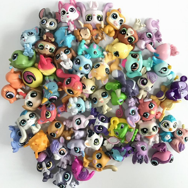 Wholesale Random Pick Mini Littlest Pet Shop LPS Doll Animal Cartoon Cat Dog Animal Mini 1.0in Action Figures Kids Toys