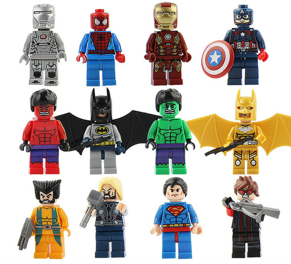 50pcs style Hero Alliance Bean Saint Martha Marie West Pirates Minions Mouse Duck Iron Man Austria Super Slow Assembling Blocks Bricks Toys