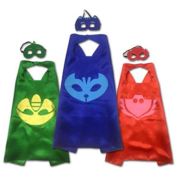 PJ MASK Cosplay Baby Pajamas Masked Man Child Cloak 2PCS/SET Masks Role-play Cloak Cape Catboy Action Toys For Children