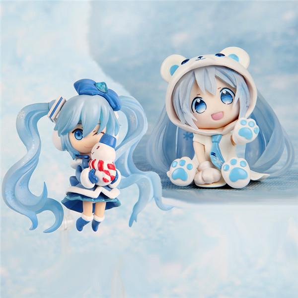 2019 Qiuchany Nendoroid Q version Bear Hatsune Miku Snow Miku Polar Bear PVC Action Figure Toys