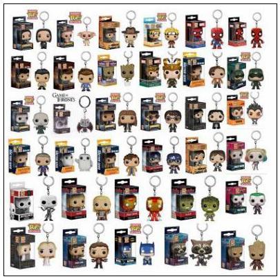 Hotsale Action Figure Model PVC Keychain Cartoon Keychain Pop 3D Cartoon Comic Model Keychain Keyring Key Ring Cute Mix Order 34 Styles