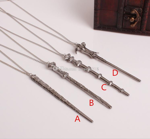 Hermione Harry James Keychain Alloy magic wand Pendant Voldemort Dumbledore necklace Free shipping E1477