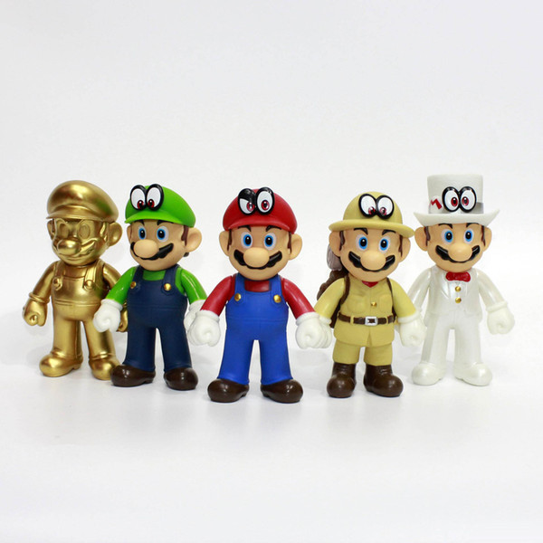 High Quality 5 style PVC Super Mario Bros Mario and Luigi Action Figures Doll For Child Best Gifts 12CM