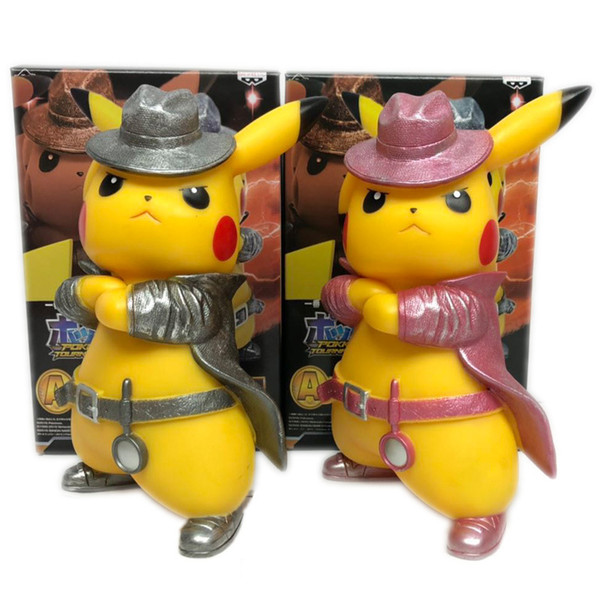 Movie Detective Pikachu PVC 17cm Action Figure Go Angry Kawaii Cute Q Statue Doll Model Toys Figura Figurine Kid Gifts for Birthday gifts